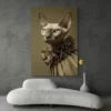 poster chat sphynx elegant salon moderne gris 1.webp