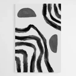 tableau abstrait blanc et noir 1