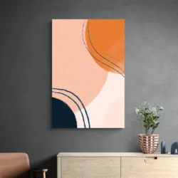 tableau abstrait couleur pastel mur sombre