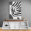 tableau abstrait noir et blanc gris salon gris