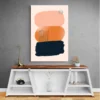 tableau abstrait pastel salon gris