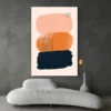 tableau abstrait pastel salon moderne gris