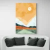 tableau abstrait paysage peinture canape blanc