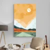 tableau abstrait paysage peinture salon beige