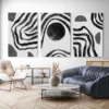 tableau art abstrait noir et blanc 34