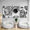 tableau art abstrait noir et blanc 44