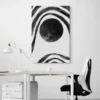 tableau art abstrait noir et blanc bureau