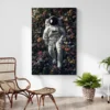 tableau astronaute fleurs salon plante 1.webp
