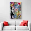 tableau banksy petite fille au ballon canape