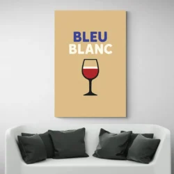 tableau bleu blanc rouge canape blanc 1.webp