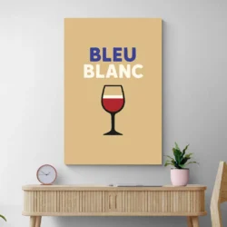 tableau bleu blanc rouge salon bois 1.webp