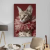 tableau chat elegant salon beige 1.webp
