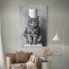 tableau chat gris salon boheme 1.webp