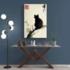tableau chat japon mur bleu 1.webp