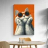 tableau chat lunettes salle a manger 1.webp