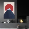 tableau chat mont fuji salon moderne noir 1.webp