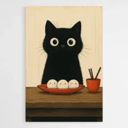 tableau chat noir japonais 1 1.webp