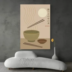 tableau deco japonais salon moderne gris 1.webp