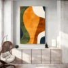 tableau design coloré salon blanc
