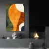 tableau design coloré salon moderne noir