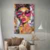 tableau femme street art salon boheme 1.webp