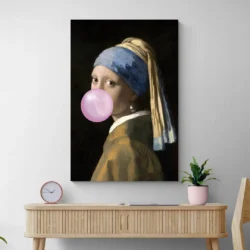 tableau la jeune fille a la perle salon bois 1.webp