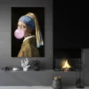 tableau la jeune fille a la perle salon moderne noir 1.webp
