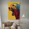 tableau leopard colore salon boheme 1.webp