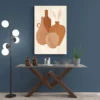 tableau nature morte terracotta mur bleu 1.webp