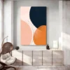 tableau pastel abstrait salon blanc