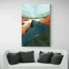 tableau peinture abstraite paysage canape blanc
