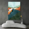 tableau peinture abstraite paysage salon moderne gris