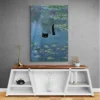 tableau peinture chat noir salon gris 1.webp
