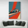tableau porsche rouge canape blanc 1.webp