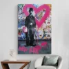 tableau street art Charlie Chaplin mur blanc