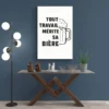 tableau tout travail merite sa biere mur bleu 1.webp