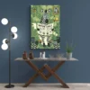 tableau zebre wc mur bleu 1.webp