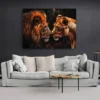 Peinture Lion et Lionne paysage 4 3 4.webp