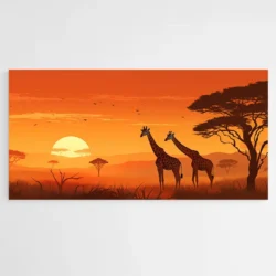 Tableau Africain Girafes 1.webp
