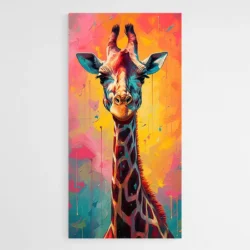 Tableau Girafe Multicolore 1.webp