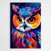 Tableau Hibou Colore Pop Art 1.webp