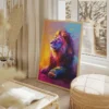 Tableau Lion Colore portrait 2 3 3.webp