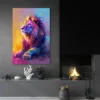 Tableau Lion Colore portrait 2 3 4.webp