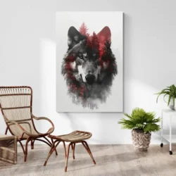 Tableau Loup Scandinave portrait 2 3 4.webp