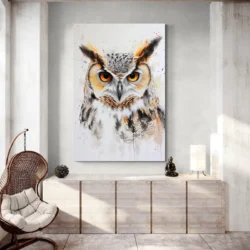 Tableau Scandinave Chouette portrait 2 3 4.webp