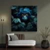 Tableau Singe Bleu carre 3.webp