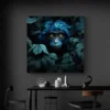 Tableau Singe Bleu carre 4.webp