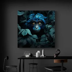 Tableau Singe Bleu carre 4.webp
