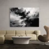 Tableau abstrait noir et blanc paysage 3 2 4.webp