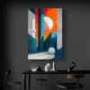 Tableau architecture abstrait orange et bleu portrait 2 3 3.webp